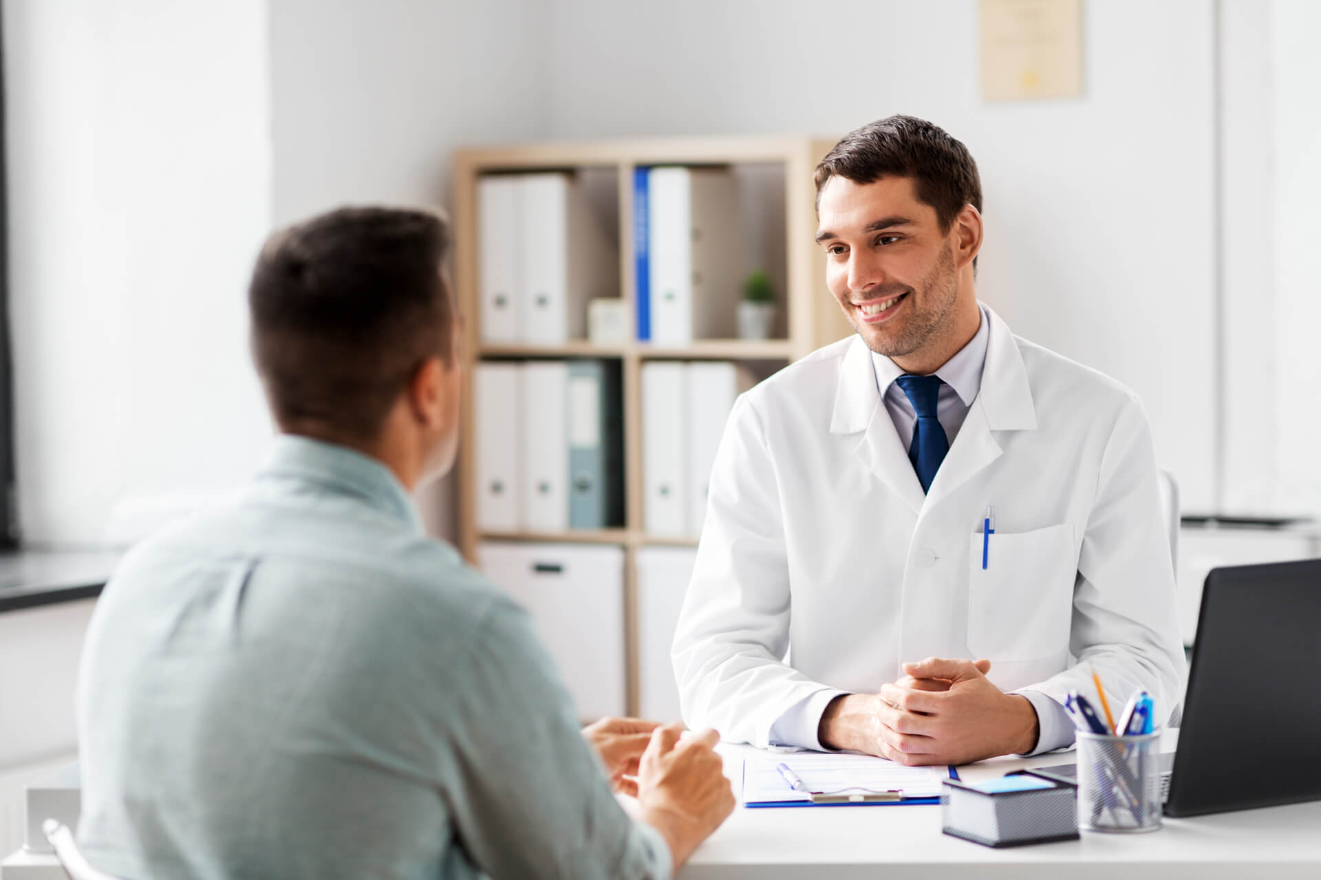dentist consulting patient